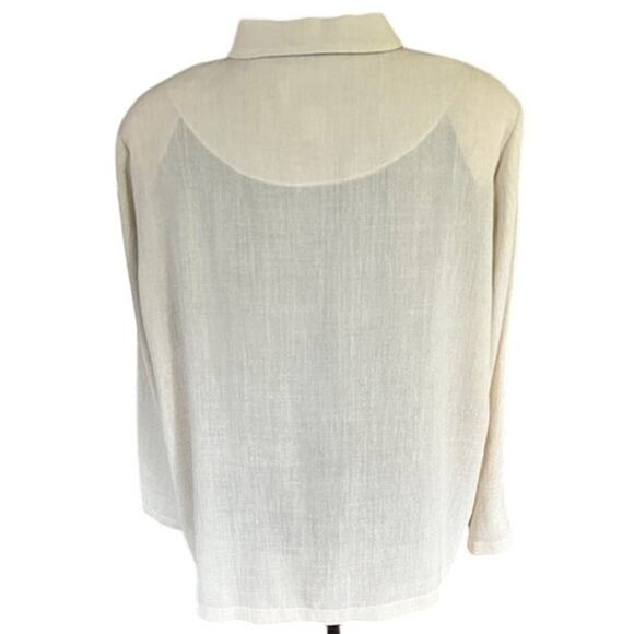 E Emmelle XL Minimalist Textured Jacket – Made in USA – Beige & Taupe - Picture 3 of 5